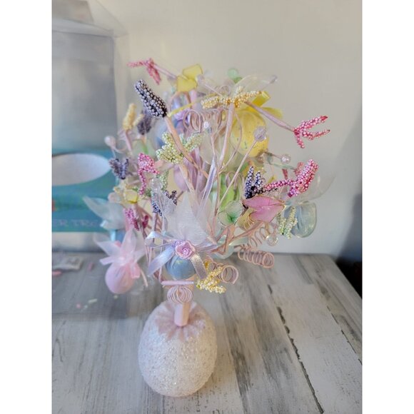 Vintage jubilee Easter tree table top spring decor unique beaded - Picture 4 of 9
